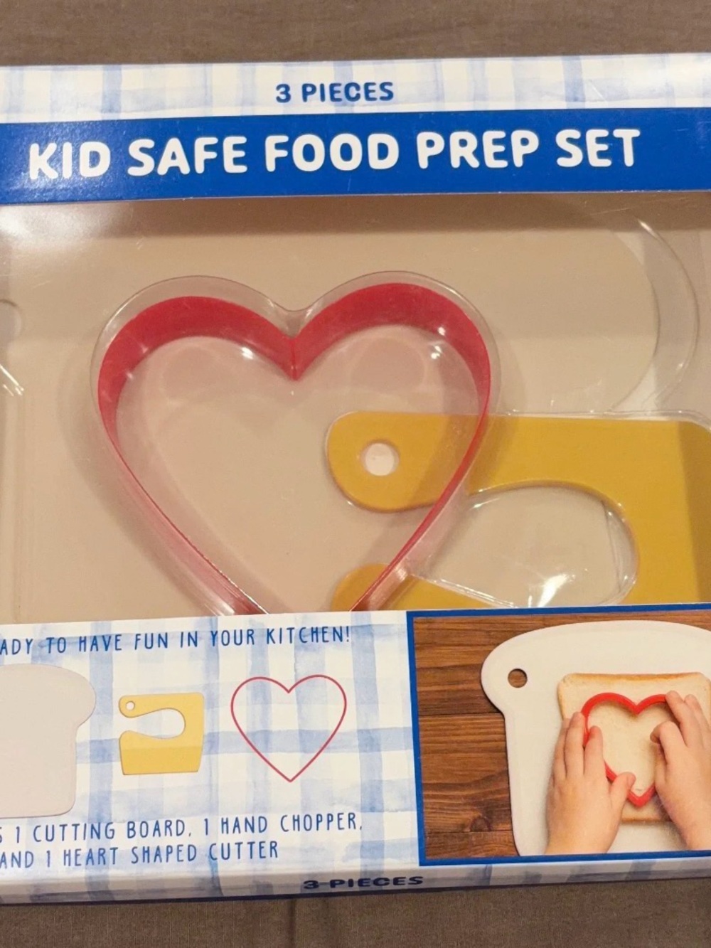 Kid Safe Food Prep Set - Heart Cutter & Yellow Chopper